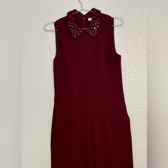 Trina Turk Plum Purple Rumar 2 Embelished Wide Leg Jumpsuit-Women Size 2 - Picture 3 of 9